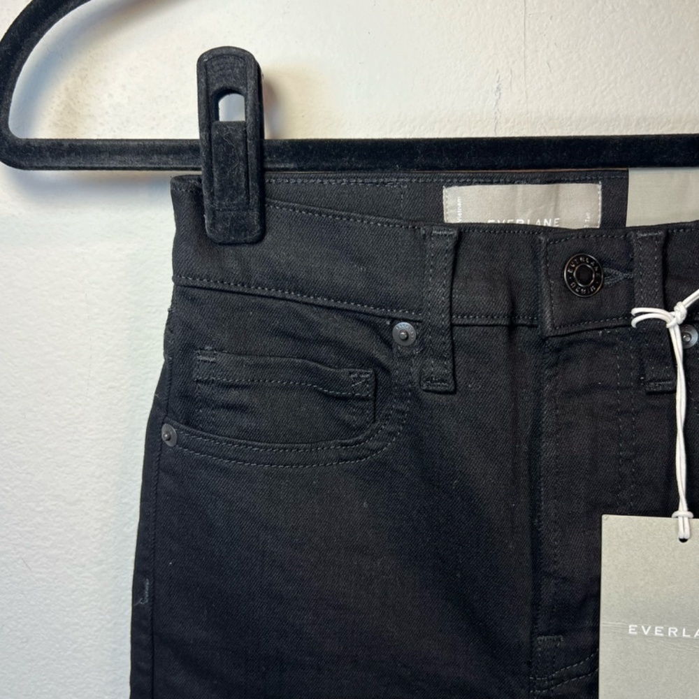 Everlane High Rise Skinny Jeans Black Denim Stretch Classic NEW Women's 23 Tall - Picture 4 of 14